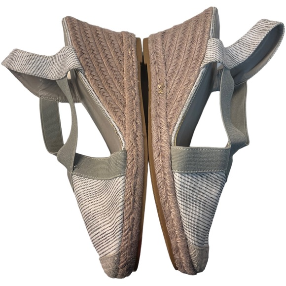 WANTED Women's Platform Sandals Wedge Heel Knit Woven Silver Gray Size 10 - Picture 6 of 7